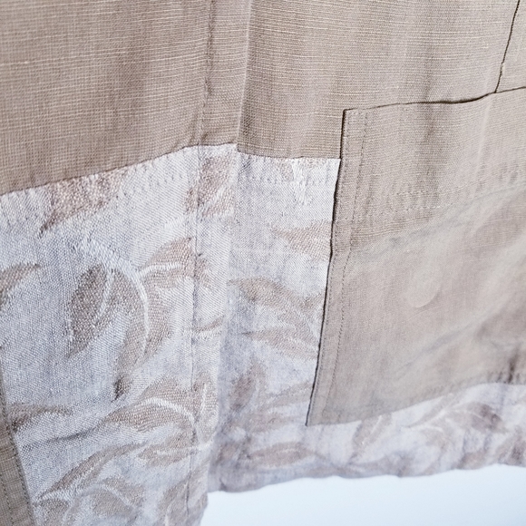 Wildroot linen silk long sleeve button shirt tan - Picture 7 of 10